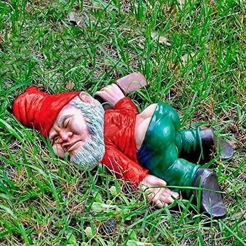 Naughty Gnomes Garden Decorations, Funny Garden Gnomes Statues Outdoor Reading Without Closing The Door of Toilet Dwarf Ornaments, Garden Gnomes Decor,Yard Camp Lawn Cartoons Party Decor (05#)