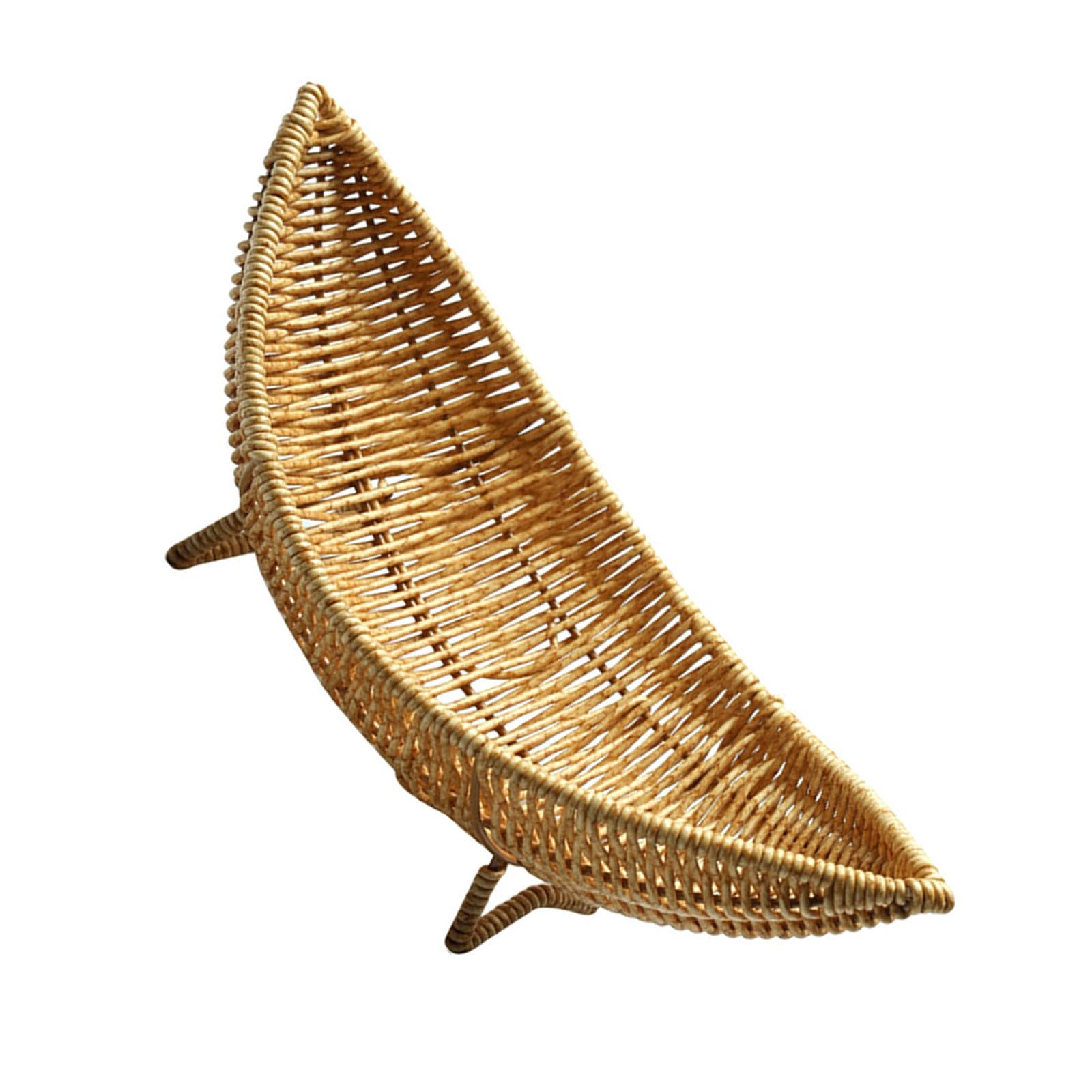 VORCOOL 籐編みフルーツバスケット 食器とサーブウェア用雑貨かご プラスチック製の船形バスケット リビングやキッチンの食品収納に