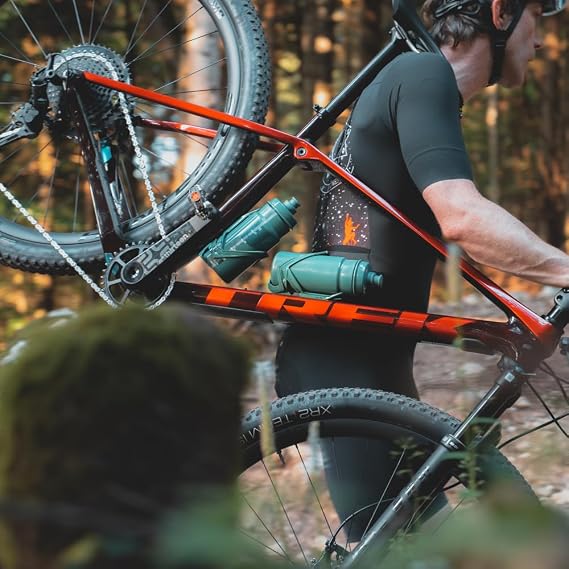 Elite Cannibal XC Bio-Based Bottle Cage, Black Glossy, Blue Graphic Lightweight and Secure for All Terrains | bike-water-bottle-cages