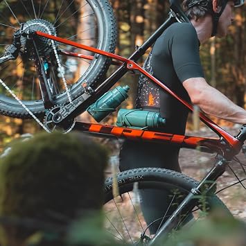 Elite Cannibal XC Bio-Based Bottle Cage, Black Glossy, Blue Graphic Lightweight and Secure for All Terrains | bike-water-bottle-cages