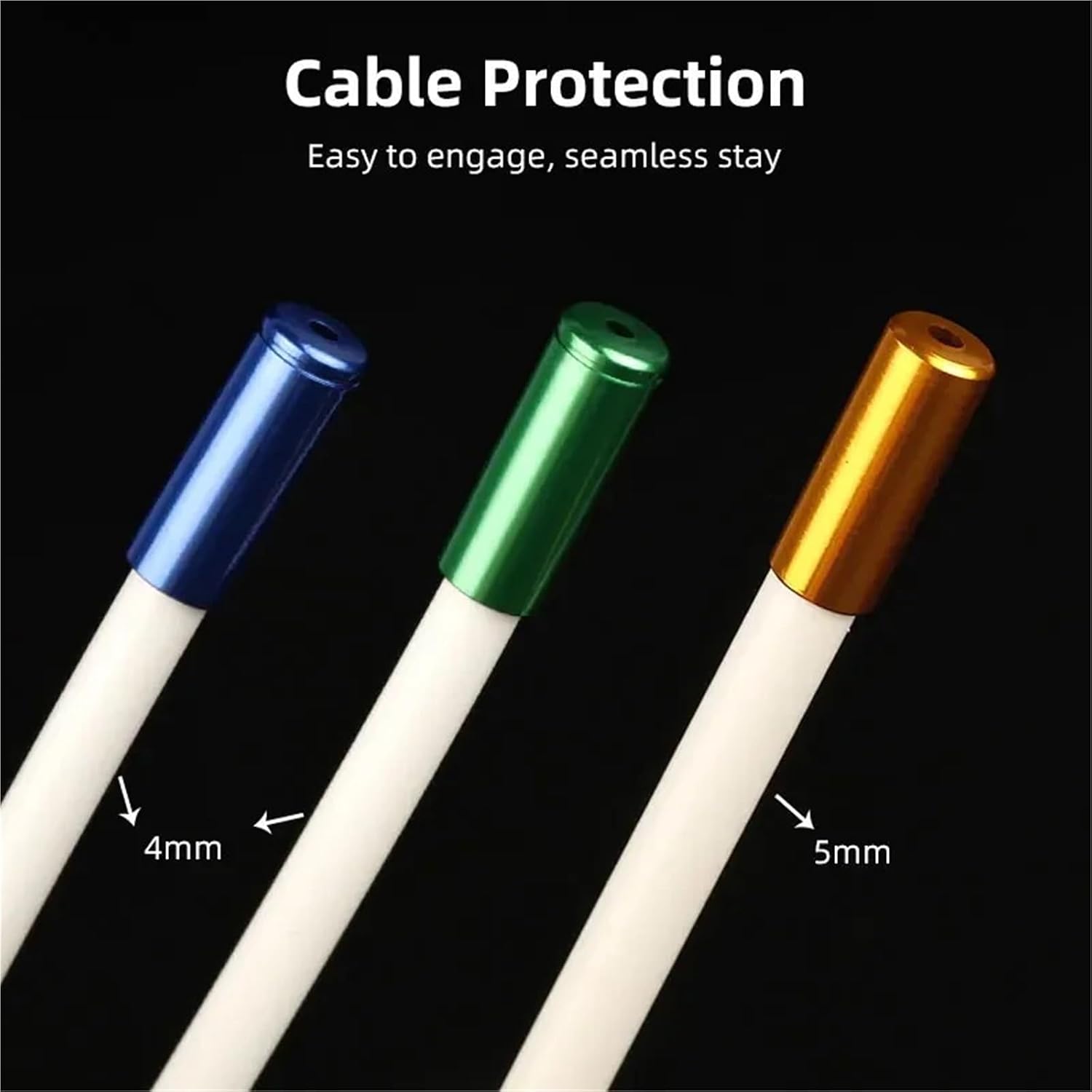 Cable Stops Bicycle Brake Cable End Cap Housing Ferrules MTB Road Bike Derailleur Shifter Line Crimps(5mm Brake GN 120pc)