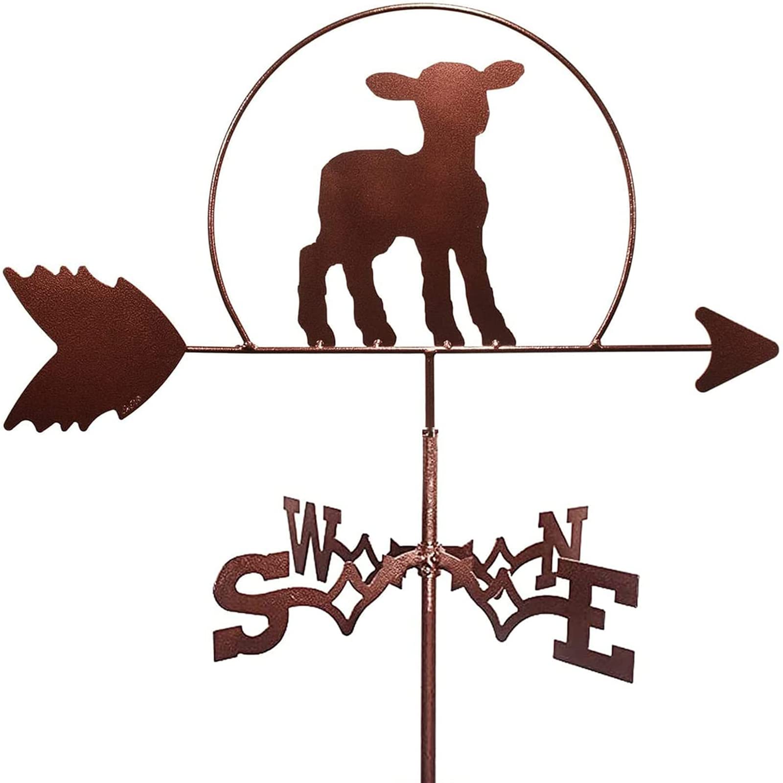 Klonwg B Weather Vane Retro Animal Metal Weathervane Professional Measuring Tool Farm Scene Yard Roof Mount Easy Use Yard Indicating Wind Direction A 35X50cm
