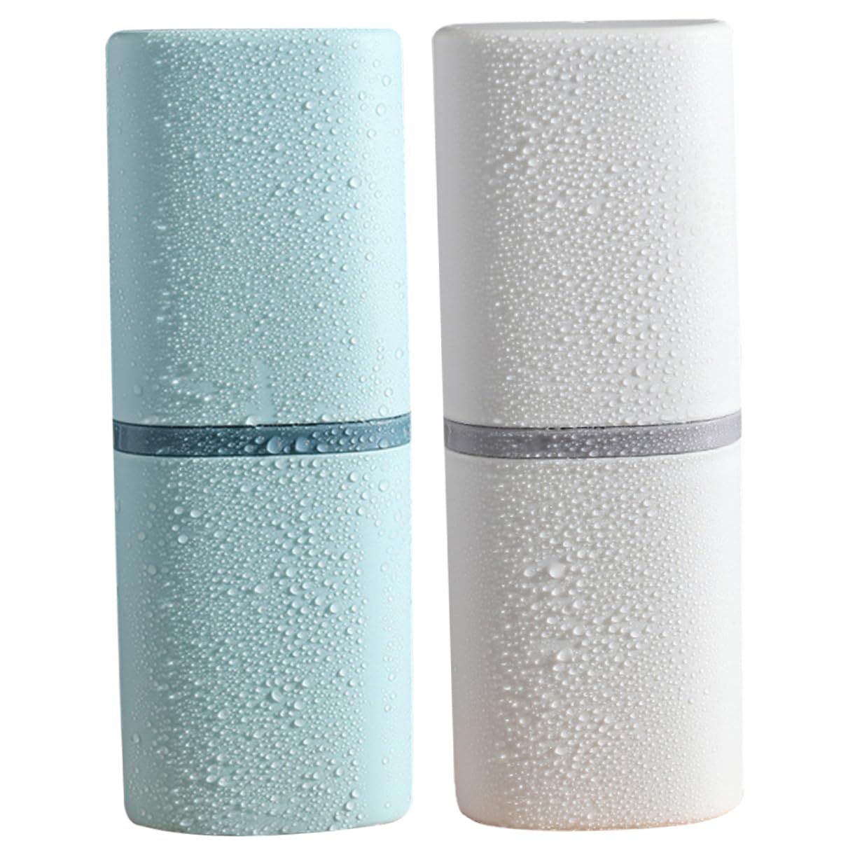 WOFASHPURET 2Pcs Portable Toothbrush Storage Case Washing Cup Durable Fine Workmanship Compact Design for Home Travel Use for Men Women White