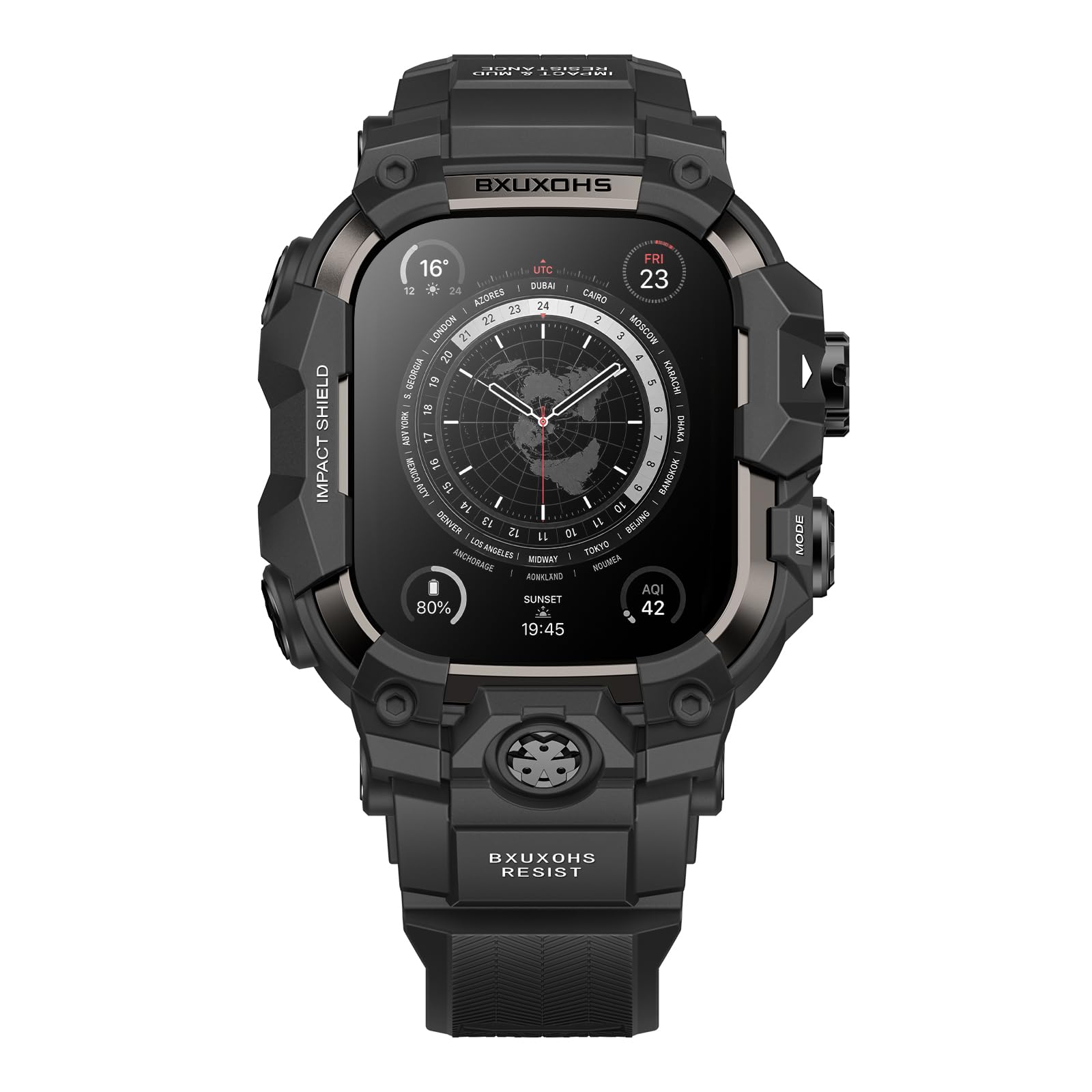 BXUXOHS Custodia e cinturino per Apple Watch 49 mm, robusto paraurti in