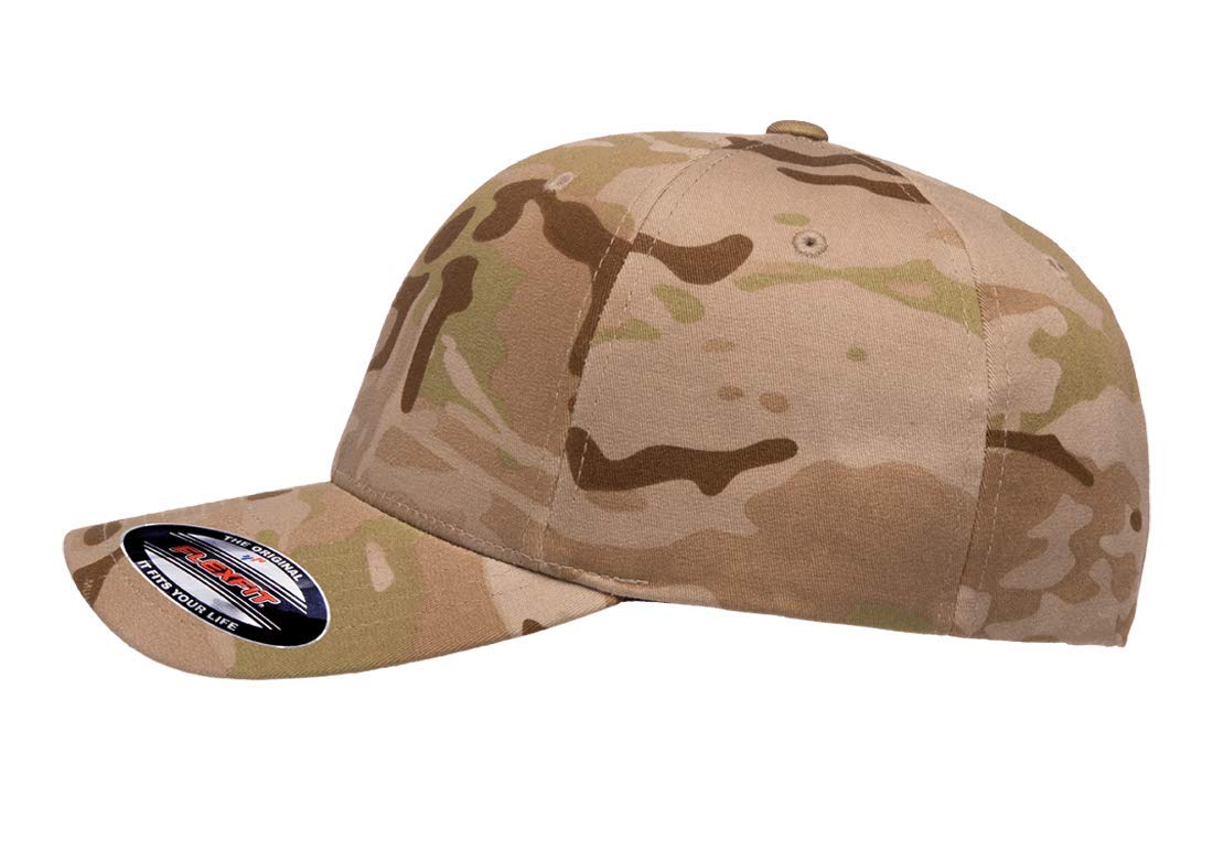 Flexfit Multicam - Berretto da baseball a 6 pannelli, con licenza ufficiale, multi-cam, 2 modelli, colore: nero mimetico o verde mimetico