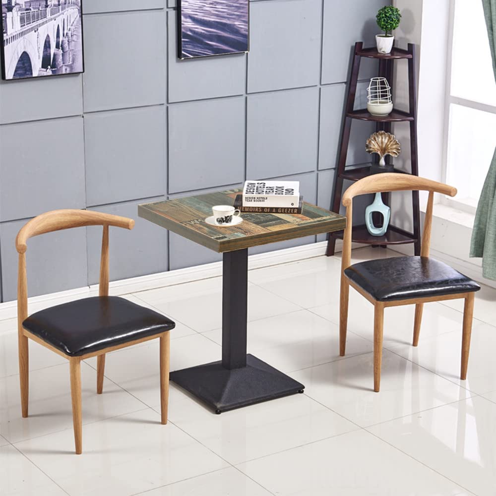 LANTUS Mesa para Bar |Madera Cuadrada | Incluye Pie Central de Hierro Estilo Industrial o Nórdico Mesa de Cocina/Centro/Comedor/bistró (60 * 60 * 75cm
