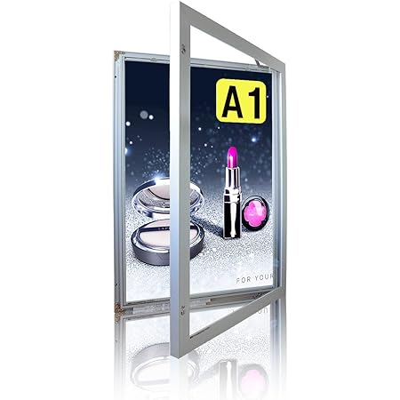 Amazon 屋外用看板 防水看板 Led看板 電飾看板 Ledライトパネル A1 シルバー 導光板 壁付け看板 店舗用壁付け看板 Ledパネル ライト Ledライト 5000lux以上 店舗看板 看板 フレーム看板 ポスター看板 店舗看板 文房具 オフィス用品