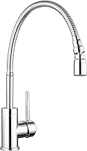 360° Swivel Spout Single Lever Kitchen Sink Mixer Tap - Hot and Cold Water Faucet with Flexible Chrome Hose