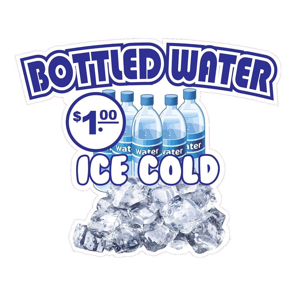 Bottles Water Concession Restaurant Food Truck Die-Cut Vinyl Sticker 10 inches
