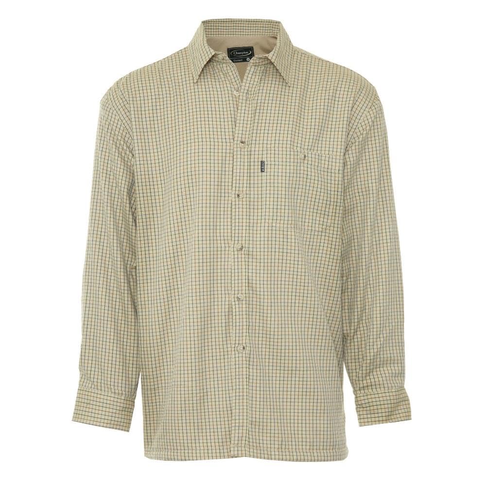 Walker and Hawkes - Men's Champion Fleece Lined Cartmel Country Shirt - Stone - 3X-Large (48'')