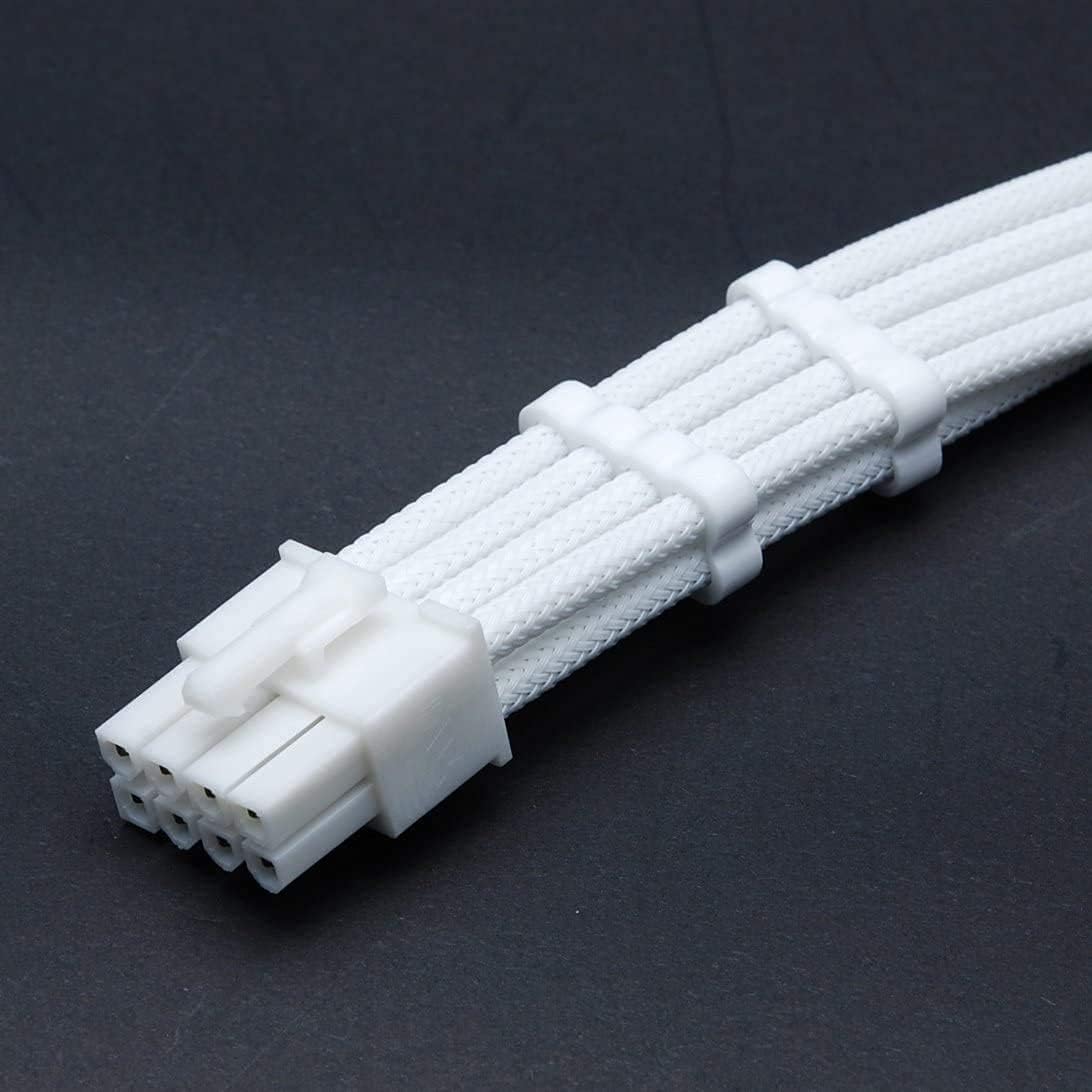LINKUP AVA 30cm 8 Pins  4 4  CPU ATX Moederbord PSU Voeding Gevlochten Mouwen Aangepaste Mod Pc Verlengkabel Met Kammen Enkele Verpakking 300mm Wit Zwart 909092867