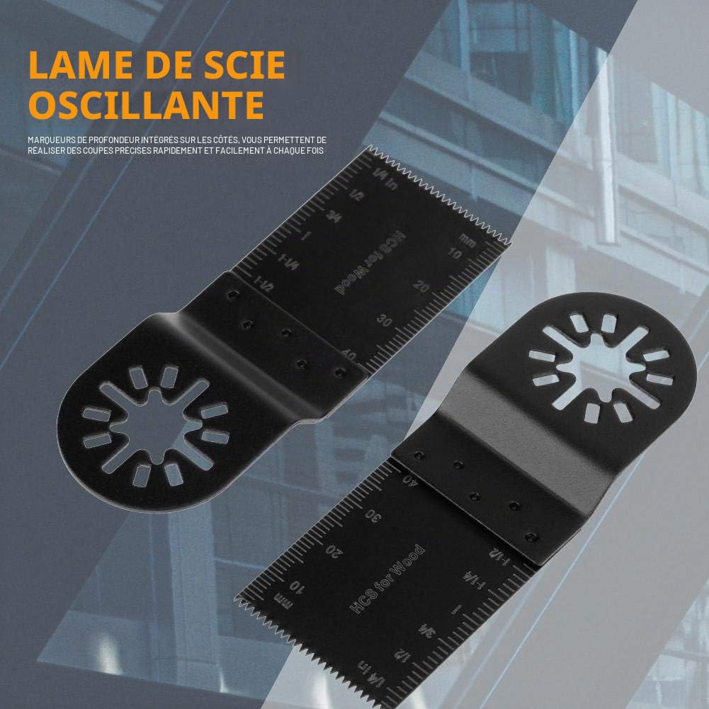 Wakects Lot de 20 lames de scie à oscillantes en acier au carbone, Outil oscillantes multifonction lames 34 mm, lames rotative pour le bois, le plastique, le tôle mince et les clous