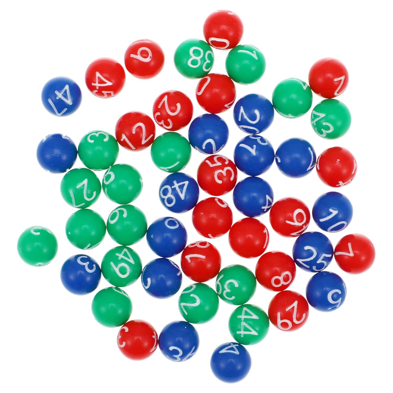 COSMEVIVI 49pcs Raffle Game Balls Colorful Bingo Game Balls for Party Raffles Engraved Numbered Plastic for Fun and