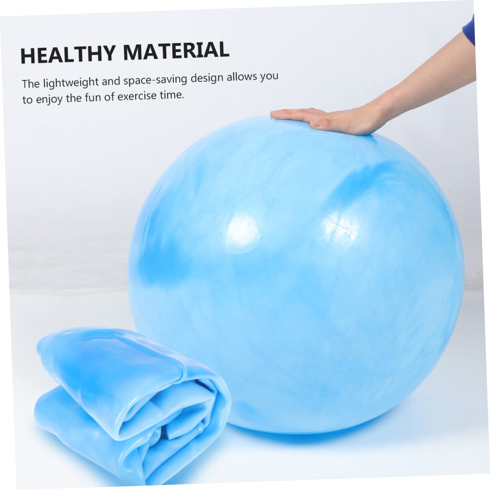 YARNOW Pelota de Ejercicio Marmolada de PVC 65cm, 2 Juegos | Inflable de Superficie Lisa, Apta para Yoga y Embarazo, Ligera, Diseño Duradero y Humanizado