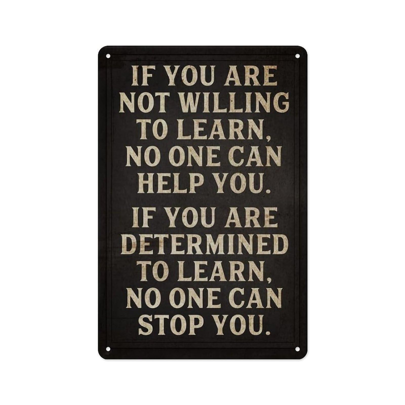 peiyeety Vintage Metal Tin Signs - If You AreWilling To Learn - Inspirational Posters Metal Plaque, Educate Decorative Signage For Classroom Or Home 12X8 Inch