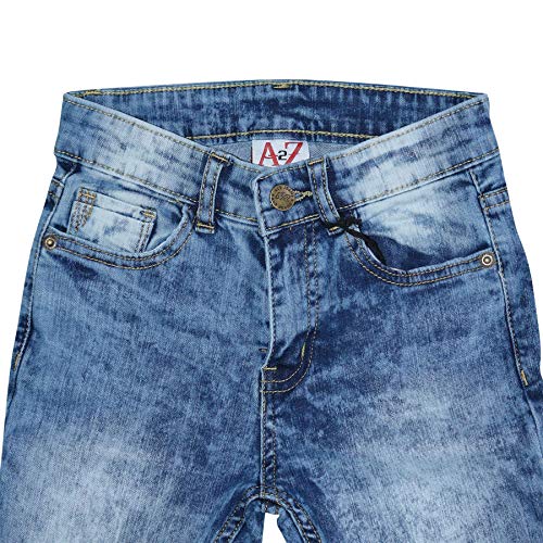 Kids Boys Jeans Designer Tie Dye Light Blue Denim Stretchy Pant Fit Trouser 5-144