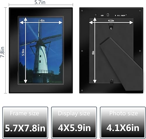 Miniatura 6 de Marco de cámara oculto, cámara de niñera para seguridad interior, cámara espía con marco de fotos, sin WiFi, tarjeta SD no incluida