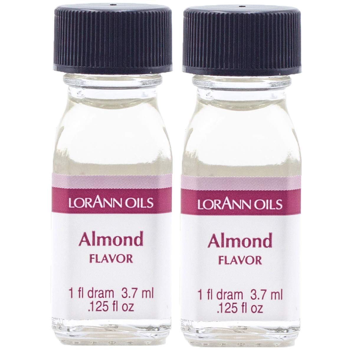 LorAnn Oils Almond SS Flavor, 1 dram bottle (.0125 fl oz - 3.7ml - 1 teaspoon) - 2 pack
