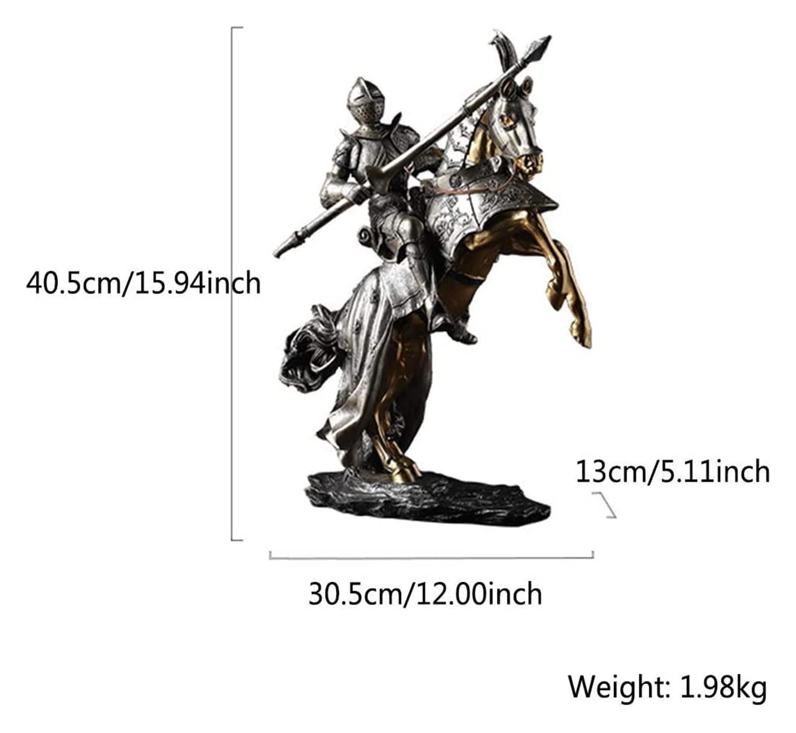 rzeźba artystyczna rodzina rzeźba artystyczna figurki dekoracja biurowa w domu statua rycerz statua Ornament zbroja średniowieczna rzeźba na koniu kolekcjonerska dekoracja figurka prezent do d