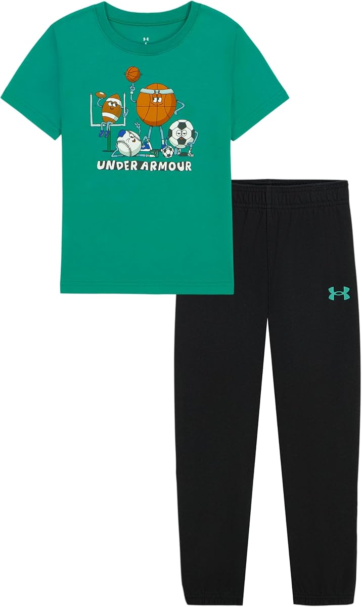 Under Armour Conjunto de camiseta y joggers de manga corta con gráfico de 2 piezas para niño