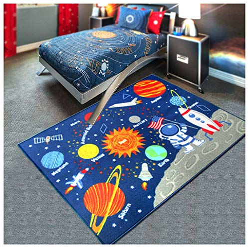 Outer Space Kids Play Area Rug, Solar System Carpet, Galaxy Planets Stars Play Mat Rug For Boys Girls, Home Decor, Educational Learning Game Area Rug Carpet, For Kids Bedroom Playroom #TOP26