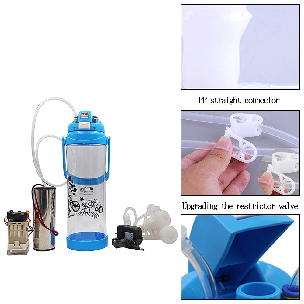 Ordeñadora de Cabras portátil, máquinas de ordeño de Cabras con 2 Pezoneras Bomba de vacío de pulsación Cubo de Acero Inoxidable para Cabra,Pulsationfor-Sheep