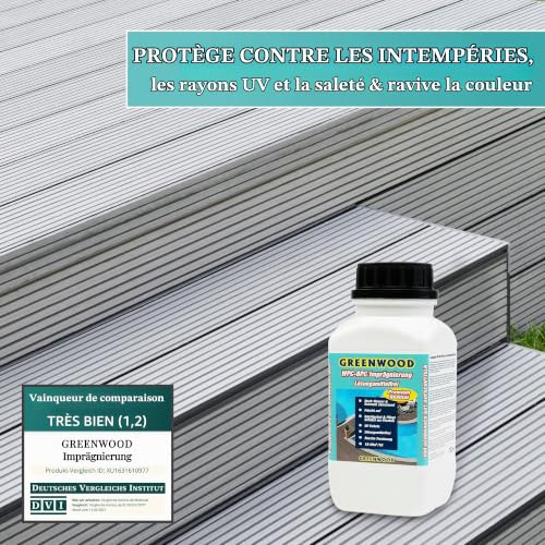 Greenwood - Traitement imperméabilisant Premium pour bois composite sans couleur - transparent 750 ml #0L - sans solvant - sans émanation - convient pour les animaux domestiques - biologique – vue 3
