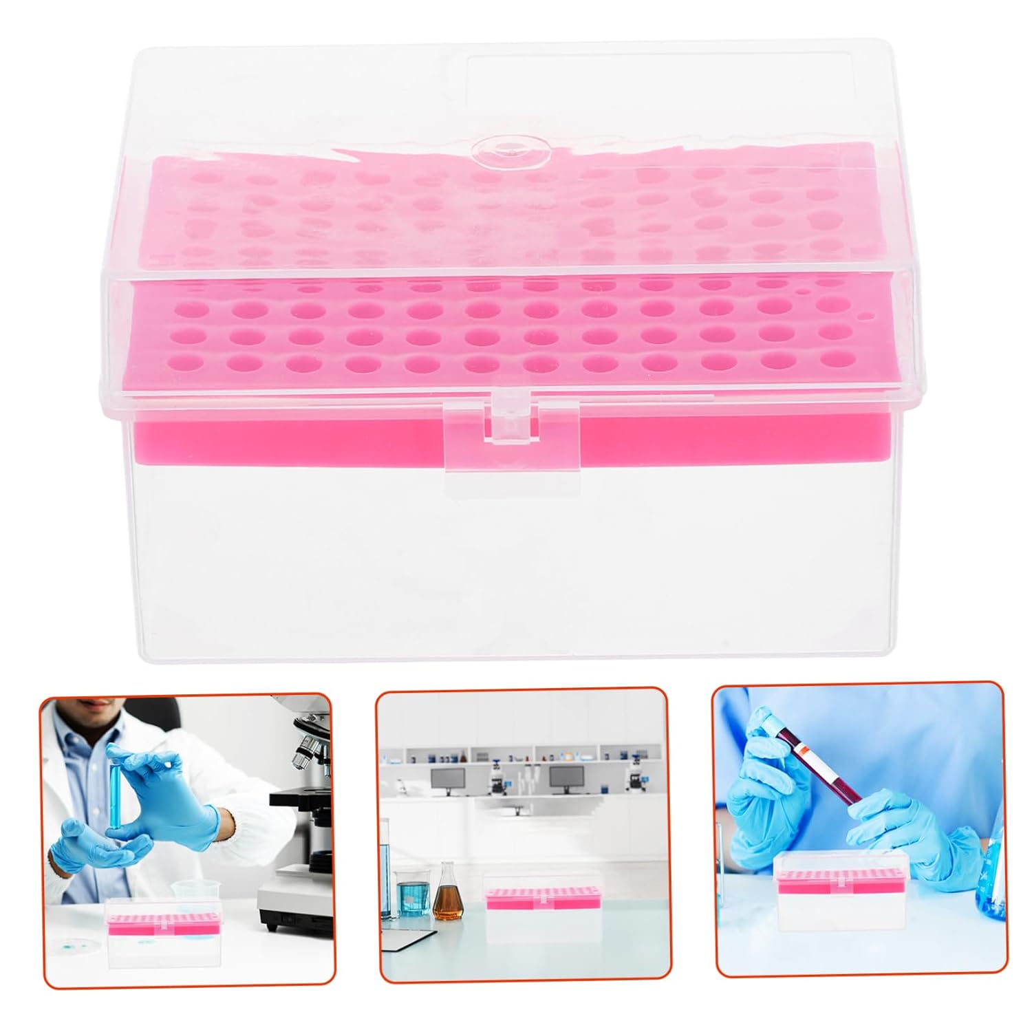 BESTYASH Pipette Tip Box Pipette Tip Holder Container Storage Boxes Lab Tube Container Labortory Holder Laboratory Tube Rack Pipettor Tips Holder Sample Bottle Rack Pipette Storage Plastic