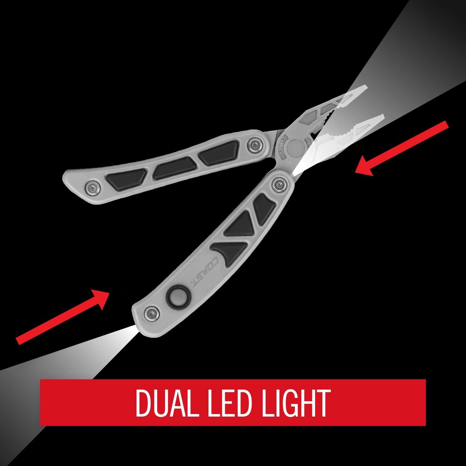 LED150 Dual LED Multi-Tool with 13 Tools, 3 Inch Stainless Steel Blade and 2 Built-In LED Lights