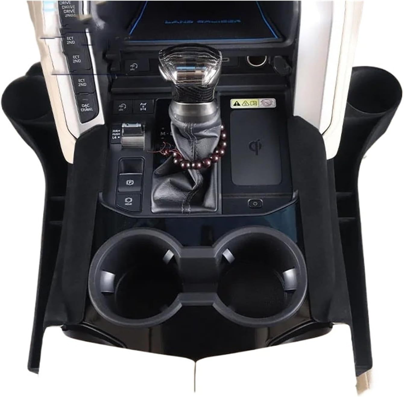 LC300 Car Interior Center Cup Holder Seat Crevice Storage Box Organizer Compatible with Toyota Land Cruiser 300 2022 2023 Accessories Car Organizer Car Storage((Black Left and Right))