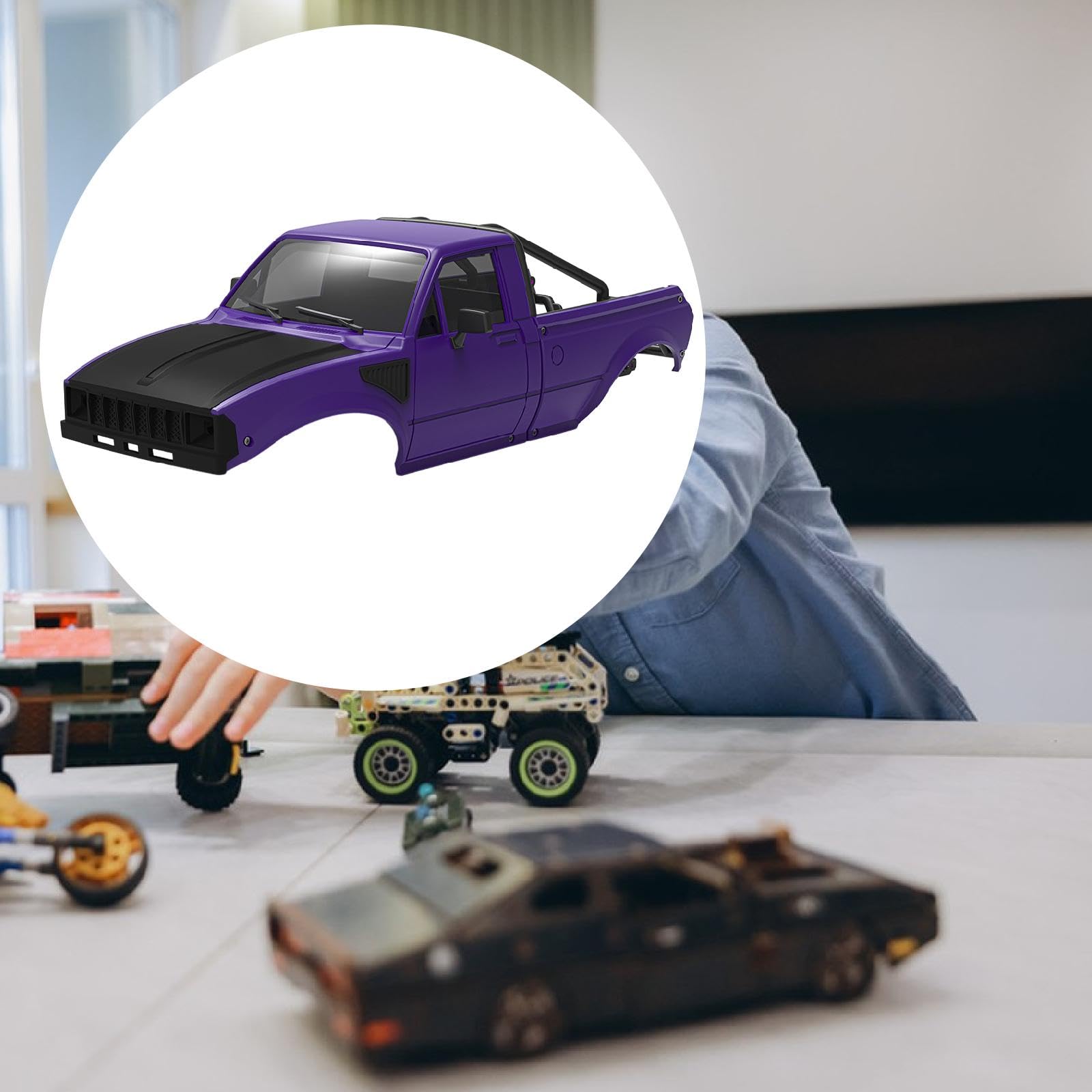Pickup Karosserierahmen, Robuste Ladeflächengestell Baugruppe, Stabile Und Strapazierfähige Konstruktionsteile für 1/24 RC Modellautos, Geeignet für H, Lila