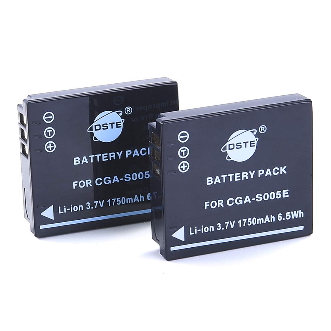 2 Batterie Ricambio + Caricabatterie DC68E Per Panasonic CGA-S005E E Ricoh Caplio, 1750mAh, Con Adattatore Auto E Garanzia 2 Anni