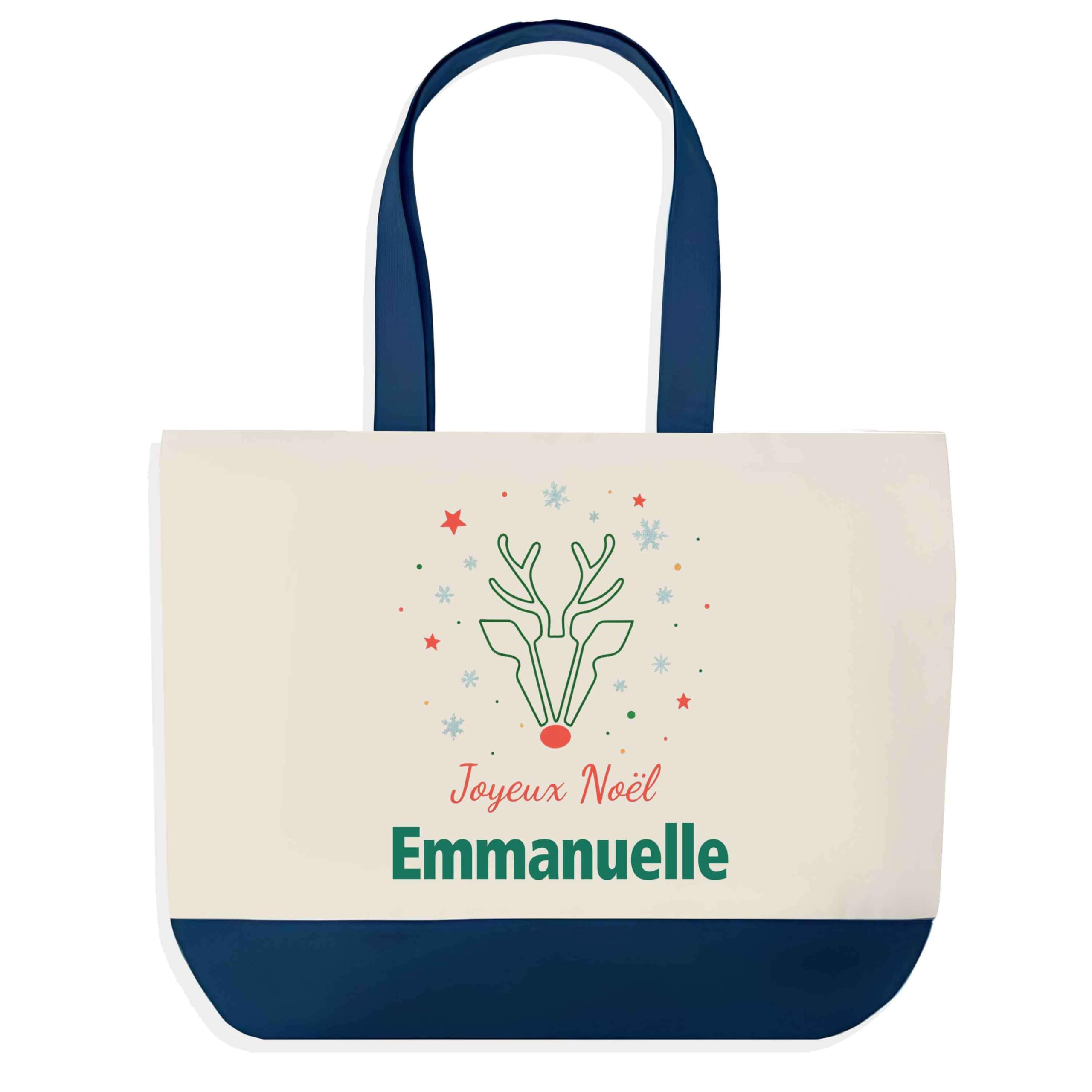 Sac shopping Joyeux Noël Emmanuelle : cabas coton réutilisable - 8