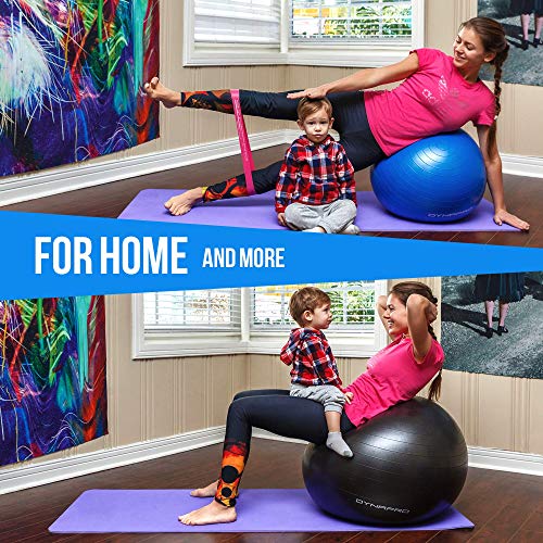 Dynapro Exercise Ball – Extra Thick Eco-Friendly & Anti-Burst Material Supports Over 2200Lbs, Stability Ball For Home, Yoga, Gym Ball, Birthing Ball, Physio Ball, Swiss Ball, Physical Therapy Or Pregnancy (Pink, 55 Centimeters) #TOP7