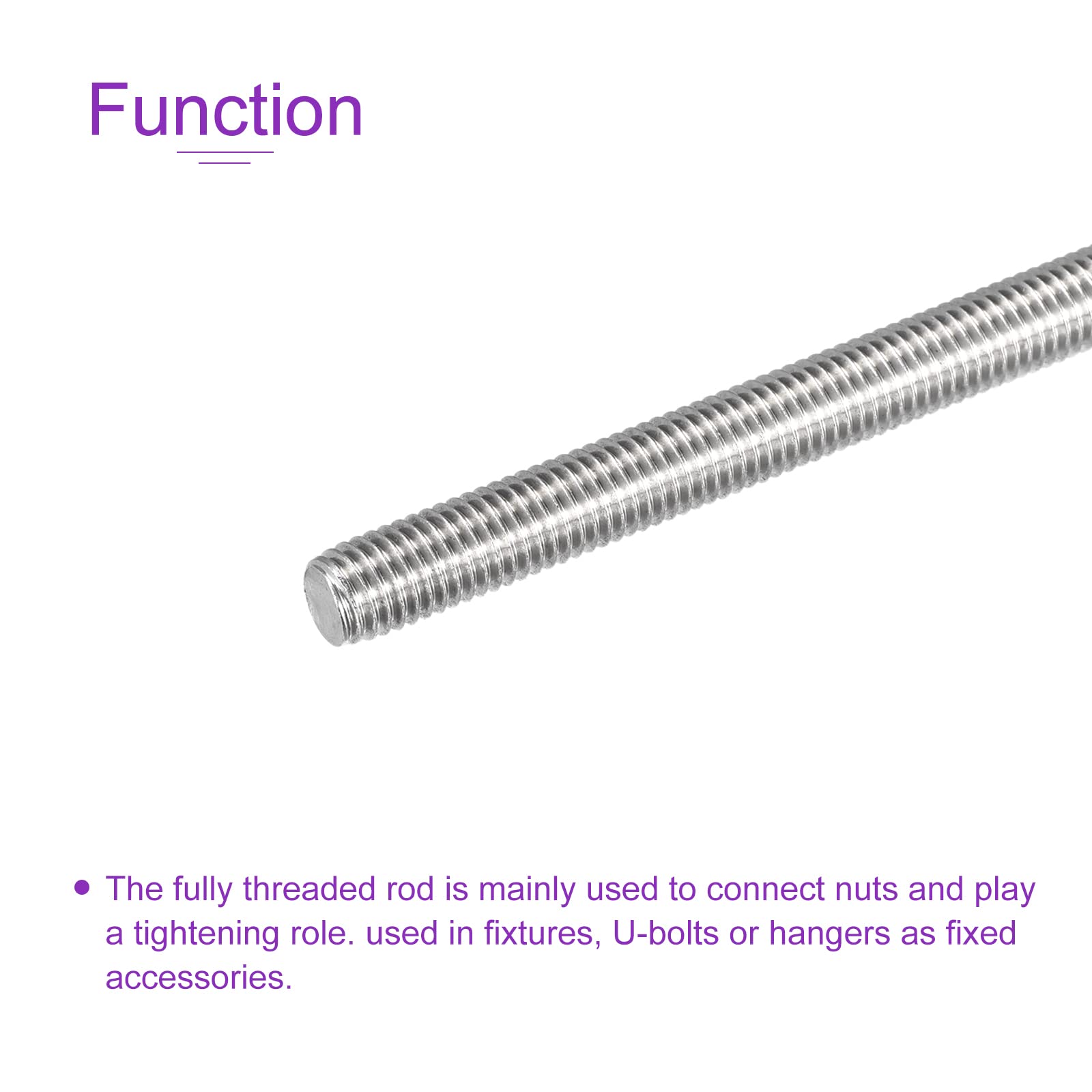 DMiotech M10x250mm Fully Threaded Rod 304 Stainless Steel Right Hand Threads Rod - Image 4