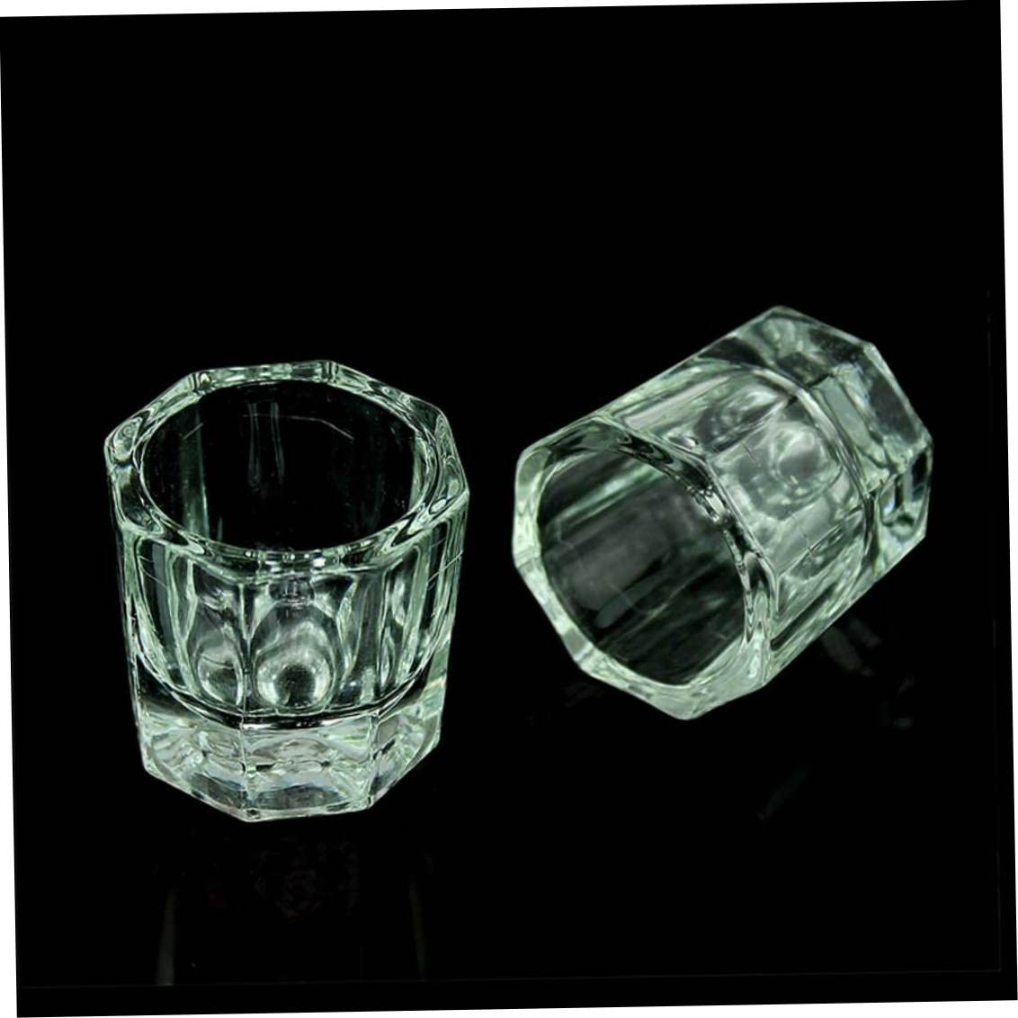 2 pezzi bicchieri per liquidi acrilici per unghie piatto per polvere bicchieri di di ricambio strumenti per vetreria lucidante (ottagonale) piatto per polvere dappen bicchieri di d