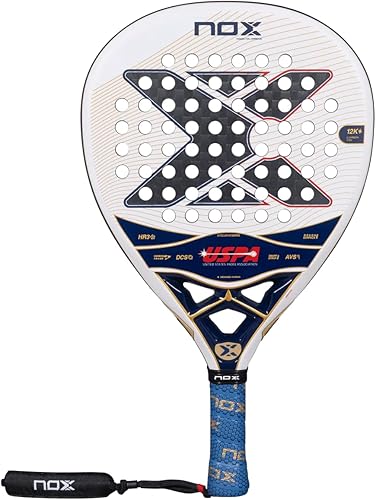 Pala Padel Attack USPA 12K Edición exclusiva 2025  Pala Padel oficial NOX USPA Circuit  Carbono de 12 quilates y forma de diamante  Potente núcleo