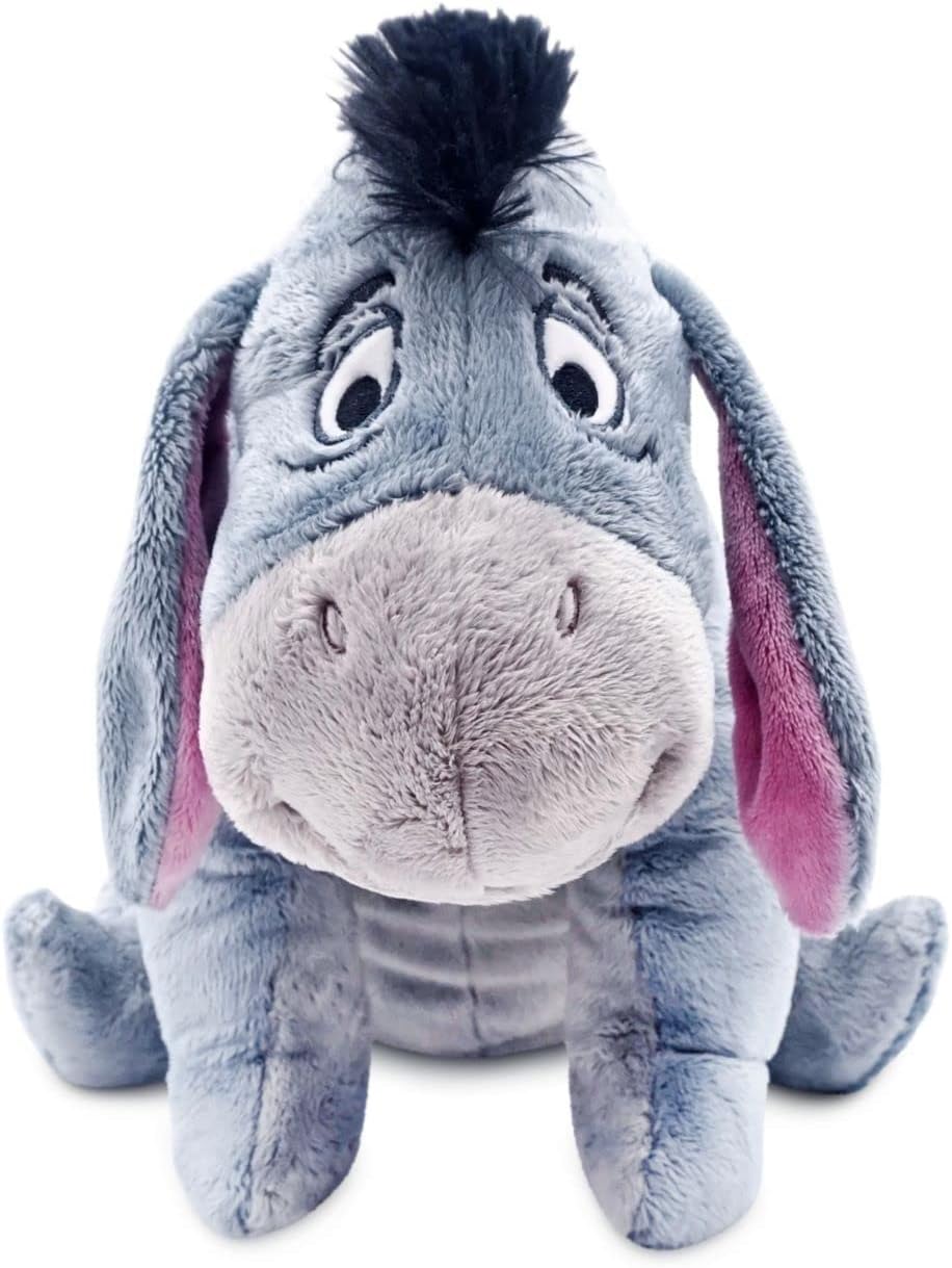 Official Eeyore Medium Soft Toy for Kids, Cuddly Character with Fuzzy Texture and Embroidered Details, Floppy Ears and Tail, Disney Plushy Suitable for All Ages