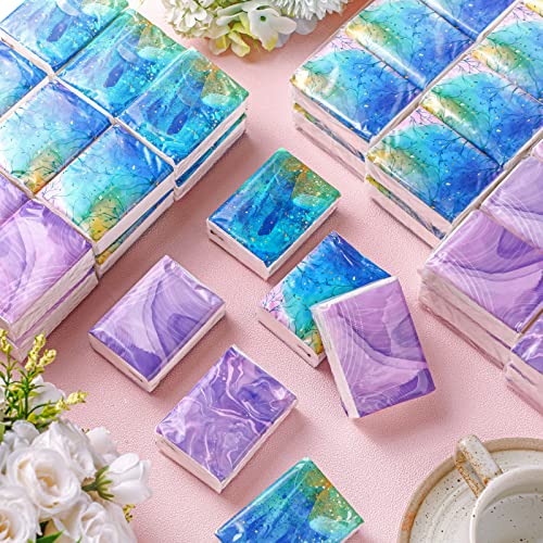 100 Packs 700 Sheets Pocket Tissue Packs Travel Tissue Packs Soft Facial Tissues Pocket Sized Travel Facial Tissue 3 Ply Paper Individual Tissues Packs For Travelling Wedding Holiday (Cute Style) #TOP1