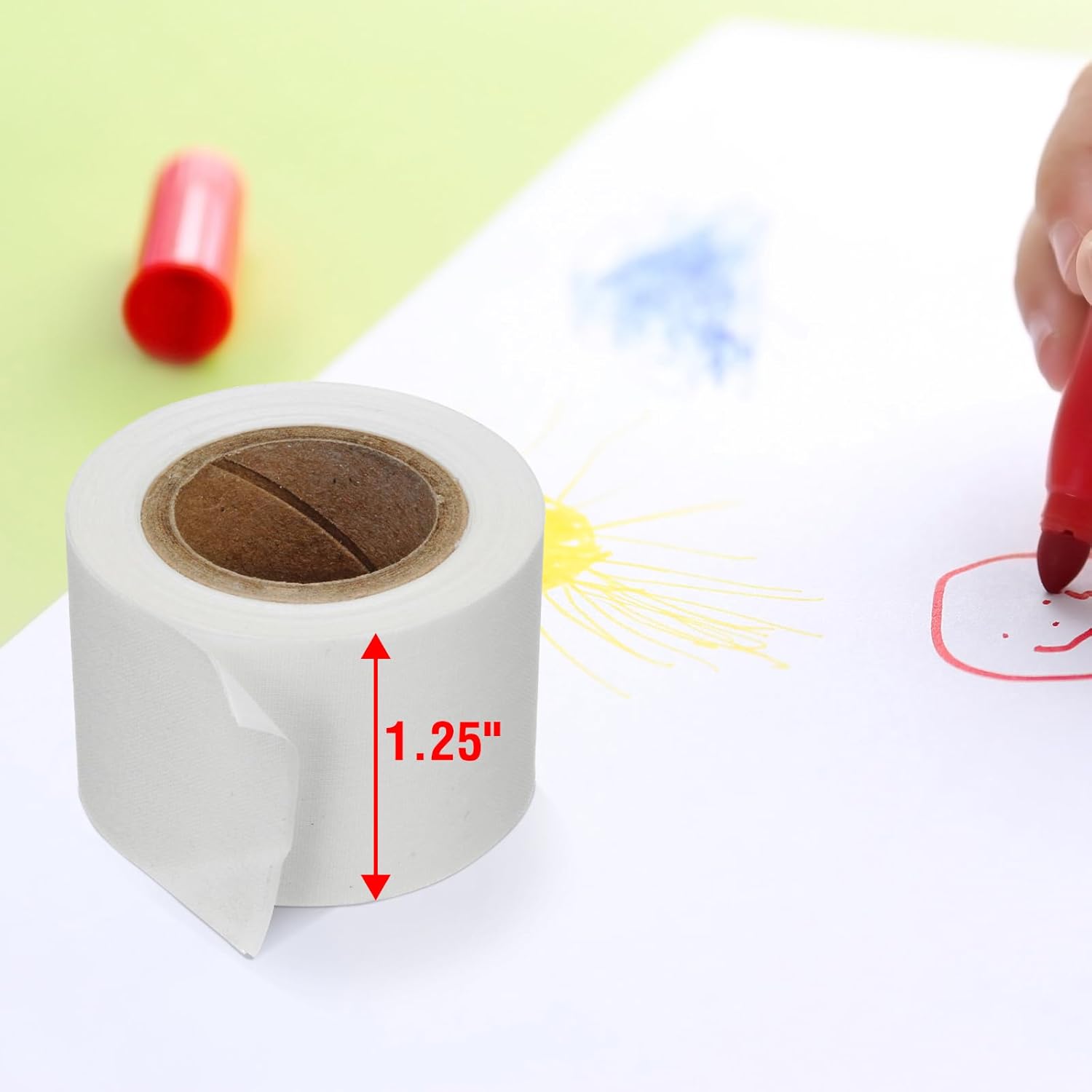 Lineco Self-Stick Linen Hinging Tape, Attaching Mats to Backboard, Hinge Heavy Artwork, Non-Yellowing, Strong, Neutral pH Acrylic Adhesive. Acid-Free White Cloth, 1.25" x 12', Pack of 2