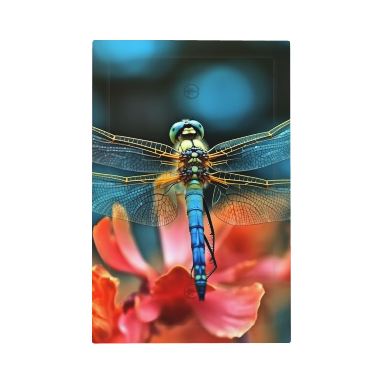 1-Gang Decorator Wall Plate Dragonfly On The Flower Light Switch Cover Single Gang Receptacle Outlet Wall Plate Mid Size 5" x 3" Wallplate Unbreakable Polycarbonate Outlet Faceplates Covers