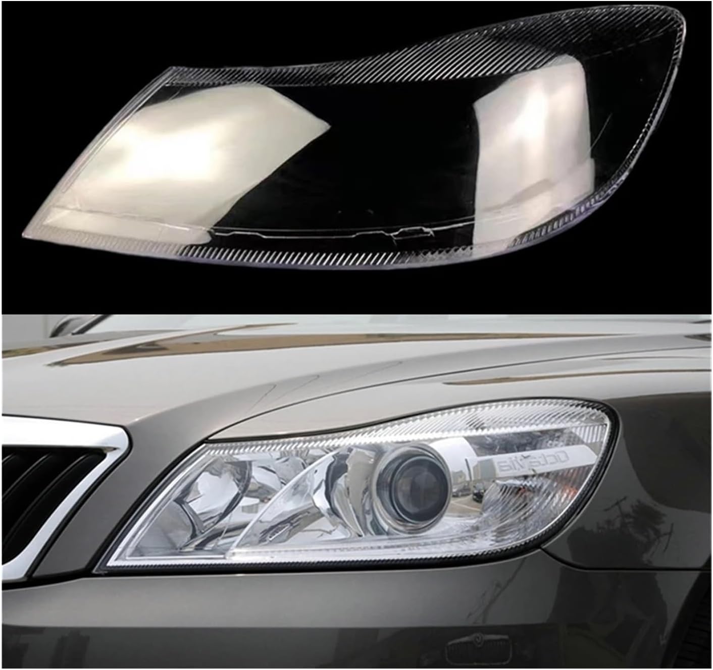 Car Front Glass Lens Lamp Shade Shell For skodas Octavia 2010 2011 2012 2013 2014 Transparent Auto Light Case Headlight Cover