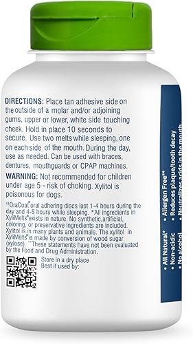 Miniatura 35 de Oracoat XyliMelts - Discos hidratantes para la boca seca, sin azúcar con xilitol, 230 unidades, sabor ligeramente dulce, alivio de 8 horas