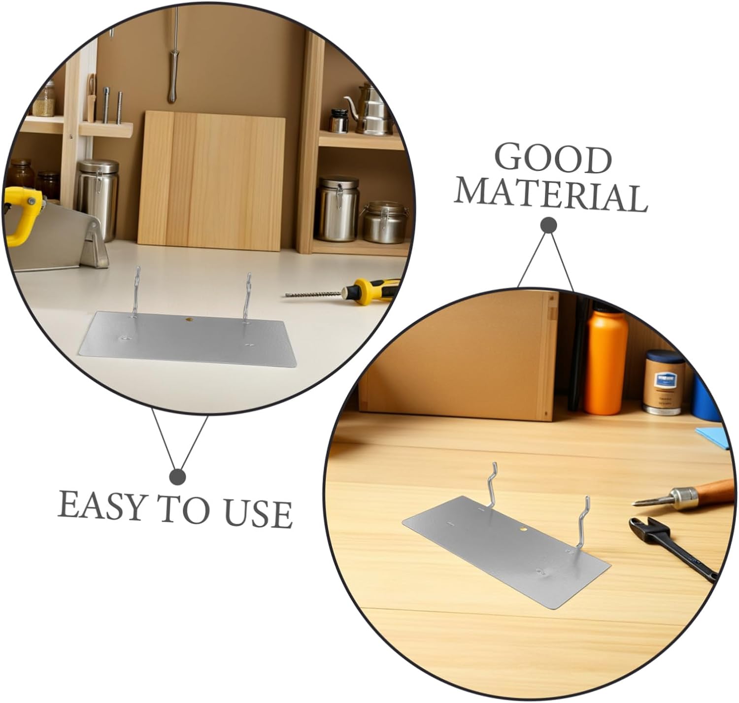 Luxshiny Pegboard Shelf Bracket 25×10cm Metal Peg Board Shelf Support for Retail Display and Garage Organization