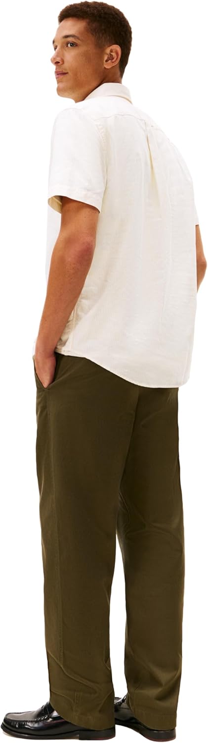 Tommy Hilfiger Mens Short Sleeve Oxford Shirts in Regular Fit, Men's Button Down Shirts - Image 4