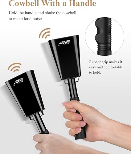 Miniatura 4 de Eastar Campana de vaca con asa, campanas de vaca grandes para eventos deportivos, paquete de 2 campanas de 10 pulgadas que hacen ruido fuerte