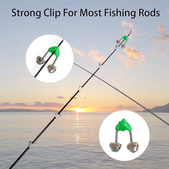 20 Pcs Plastic Fishing Rod Alarm Bell, Fishing Bells,Fishing Rod Bells,Plastic Fishing Bell Clips,Fishing Bells, Bells Fishing, Fishing Bells for Rods Clip, for All Kinds of Sea Rod