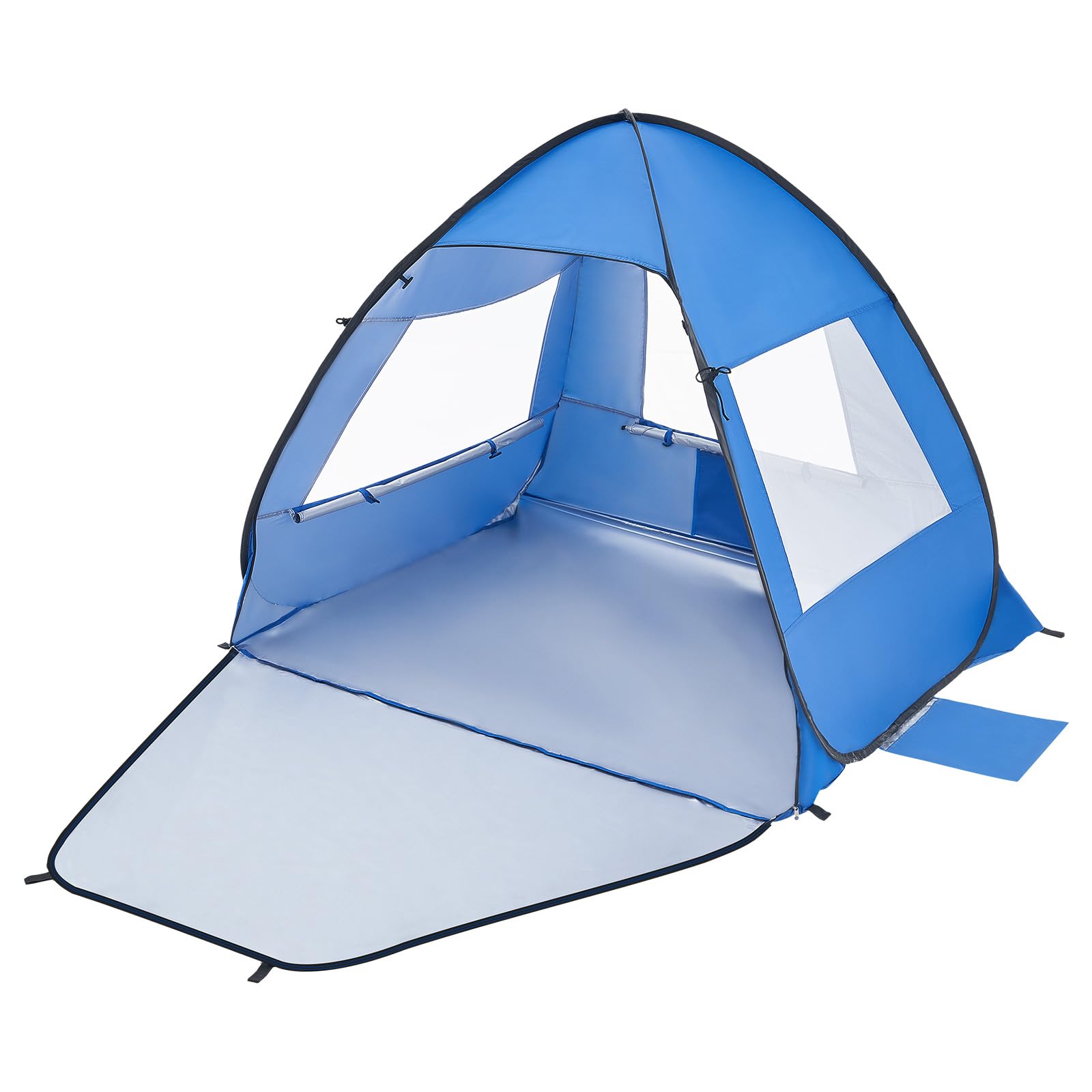 VEVOR Tenda da Spiaggia Parasole per Mare per 2 Persone, Portatile con Borsa per il Trasporto e Pali in Metallo, Ombrellone da Spiaggia Compatto per Campeggio, Pesca, Picnic, Tenda da Sole