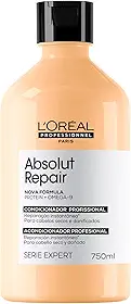 L'Oréal Professionnel Absolut Repair, Condicionador Profissional com Proteína de Trigo e Ômega 3, Ação Reparadora para Cabelos Secos e Danificados, 750ml