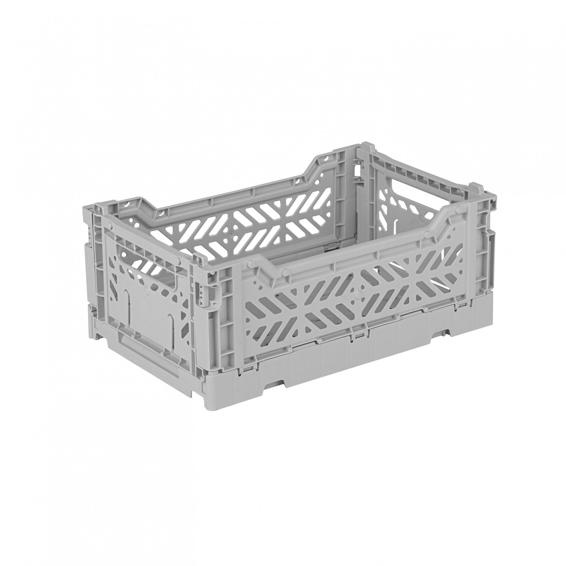 Aykasa Grey Ay-Kasa Folding Crate Strong Plastic Stackable Mini (27 X 17 X 11 Cm)